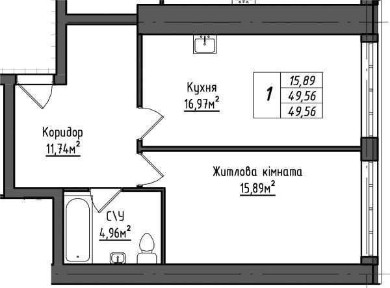 Однокімнатна квартира в ЖК 