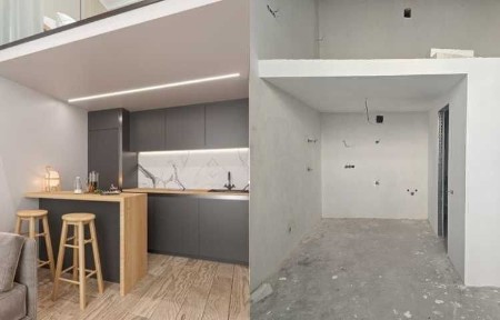 Дворівнева смарт-квартира 32.6 м² з балконом біля м. Академмістечко