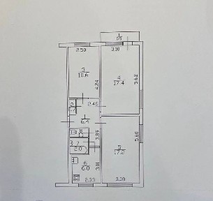 3 кім квартира вул Космонавтів 2,за м-ном «Седам»
