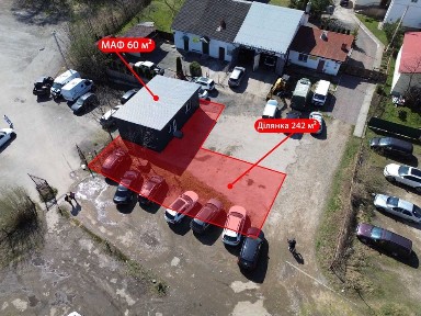 Готовий МАФ площею 60 м², ділянка 2.4 сот. м. Борислав вул. Дрогобицька (навпроти ТЦ 