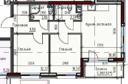 Продажа небольшой 2к квартиры в Пространстве на Дачной, 12 станция