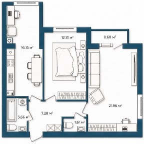 Видова 2-кімнатна квартира 66 м² ЖК Європейські Липки. Без комісії.