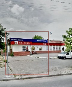 Топ локація на кругу, фасад, червона лінія