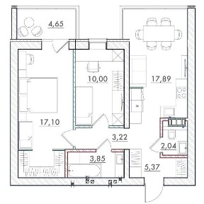 Двокімнатна квартира в новому сучасному заміському ЖК Desna Park Residence, Зазим'я