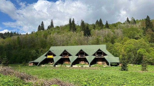 4 спарені котеджі з дерев'яного зрубу в селі Тухля!