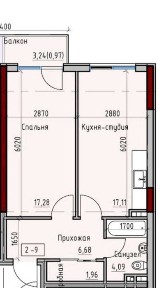 1 ком в Пространстве на Донского, низкий этаж