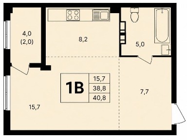 1-кімнатна квартира 40,8 м² у ЖК Scandia, Бровари (ціна нижча за забудовника)