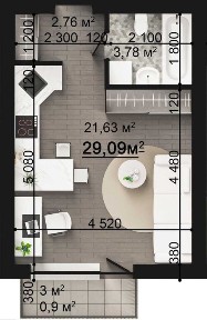 Квартира-студія 29,09м2 з альтернативним живленням|ЖК FAMILY PARK|Буча
