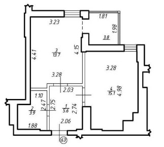 Однокімнатна квартира 41,3 м. кв. ЖК Comfort Hill на вул Під Голоском 17 Г