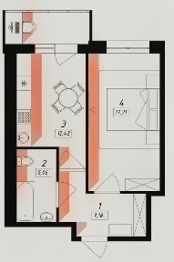 Продаж 1 кімнатної квартири в новобудові м. Кропивницький вул. Садова