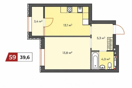 1к квартира 39,6м2 в Ірпені | ЖК Ірпінь Сіті 5 | Газове опалення | Розтермінування
