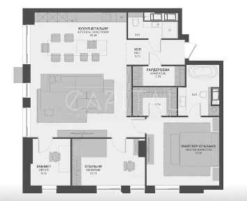 ЖК TRIIINITY 2 будинок 5 поверх 106 м² 3 кімнати Василя Тютюнника Либідська