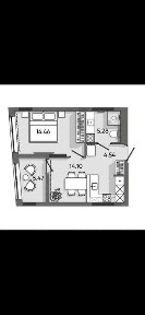 1 - кімната квартира | ЖК Orlan Residence | 43.86 м²