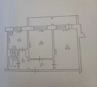 Продам 2х. ком. Каменское, 4 микрорайон, не угловая