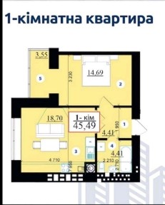 Продам однокімнатну видову в ЖК Липки 2, Мазепи, біля Озера, під ремонт, зданий