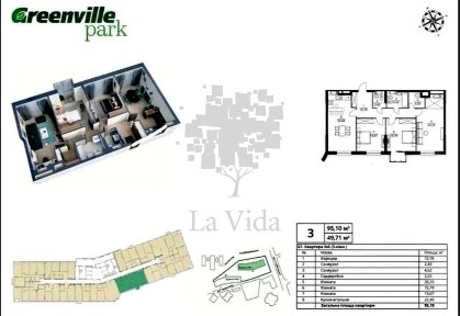 Трикімнатна квартира в ЖК Greenville Park Ціна ТОП