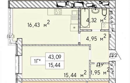 Продаж Євро 2кк 43м2, Центр міста, школа, садок, Державні програми
