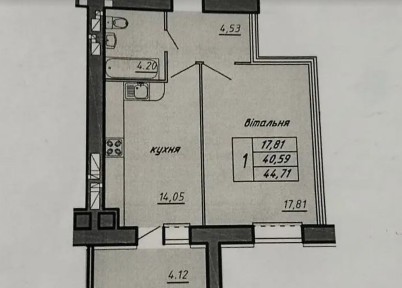 Продаж 1к квартири 44.7 кв. м на вул. Чернівецька