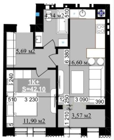 1к квартира 42м² біля ОЗЕРА! ЖК Millennium, кухня-студія, СирецьBK