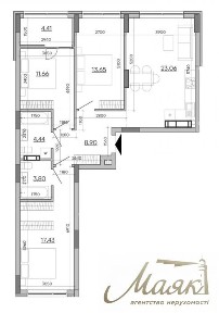Продаж 3-кімнатної квартири 87 м² ЖК Sister єОселя Дніпровська набережна