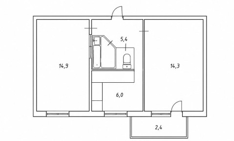Печерськ, 2-к роздільна квартира 45м² (м. Печерська)