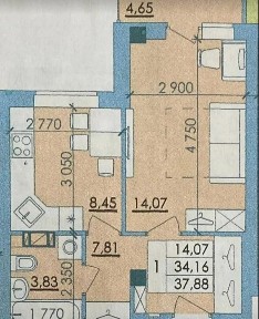 Продажа 1к квартиры 38 кв. м на ул. Башкирцевой Марии 20 корпус 1 / код 5882