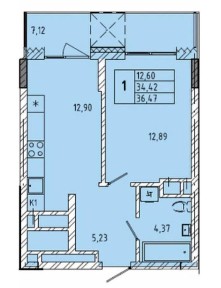 Продаж 1-к, Миколайчука, 3/9, 37/13/24м2, 46999 $