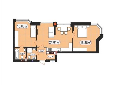 Продаж 2к квартири 70м2 Центральний парк