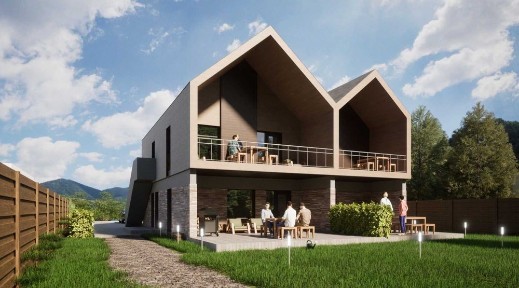 Будинок в Карпатах біля річки