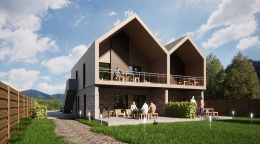 Будинок в Карпатах біля річки