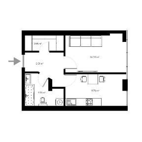 Продаж зданої 1 кімнатної квартири на Набережній (ЖК UZH Towers)