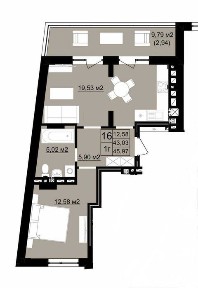 Продаж 1-кімнатної квартири · ЖК D8 · Шевченківський район вул. Ткацька, 21А · 6 із 9 поверх · 45,97 м²