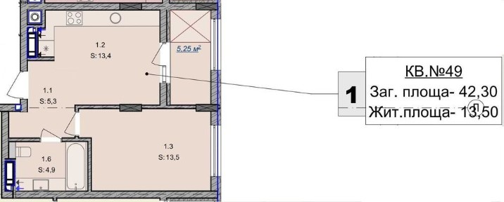 Продаж 1 кім. квартири в ЖК ЛАТЕРРА / 3 пов.