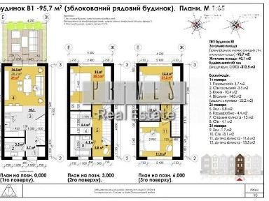 Продаж 3 поверхового таунхауса з ділянкою на 1 сотку, 96 кв. м, 3 кімнати, на вул. 22-а Садова • ID 33688154