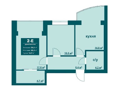 Продам 2к квартира с документами 58 кв. м. будинок 6
