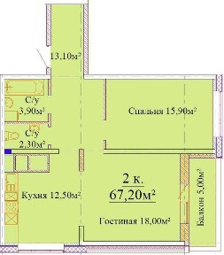 2-комнатная квартира в новом сданном ЖК 