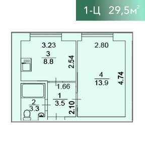 В продажі квартира 29,5м2! В Чистовому Оздоблені + котел.