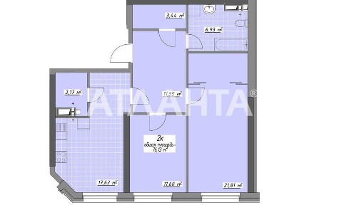 Дуже гарна 2-кімнатна квартира 76.13 м² з ремонтом у новому ЖК Одеські Традиціі на Глушко