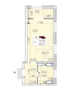 Продажа 1-комнатной квартиры 29 м², Михаила Максимовича ул., 26Г