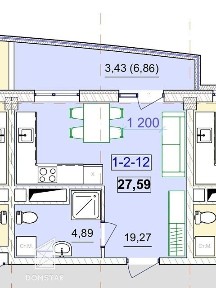 Продаж 1к квартири 27.59 кв. м на плато Аркадійське • ID 34723087