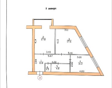 Продаж 2кім. квартири рн Дружба