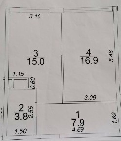 Продам 1-кімнатну квартиру | 56 Перлина