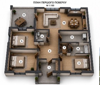 Будинок 135 м² | Звягель | 3 спальні | Майстер-спальня | Район Смолка