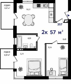 Продам 2-кімнатну квартиру в ЖК Prostir