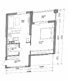 Однокімнана квартира ЖК Polaris Home & Plaza Поляріс