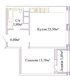 Однокімнатна квартира в ЖК Скай сити.