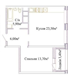 Однокімнатна квартира в ЖК Скай сити.