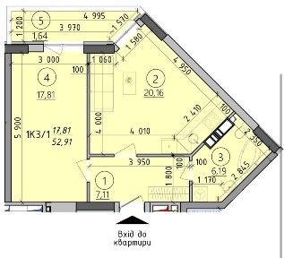 Простора 1-кімнатна 53 м² в ЖК «Київські Зорі»