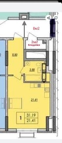 1 кімнатна квартира 35м2 ЖК»Олімпік Парк»