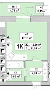 Квартира в ЖК Атмосфера Лайф за 40тис.